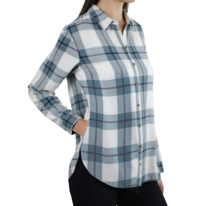 Ladies Long sleeve shirt in Rayon blend flannel